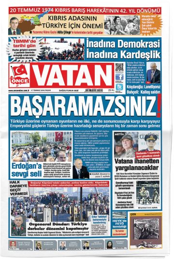 Manşet görseli: Önce Vatan