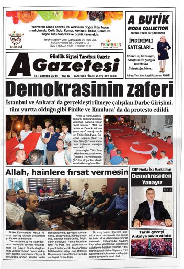 Manşet görseli: A Gazetesi