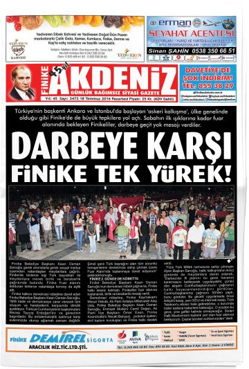 Manşet görseli: Finike Akdeniz