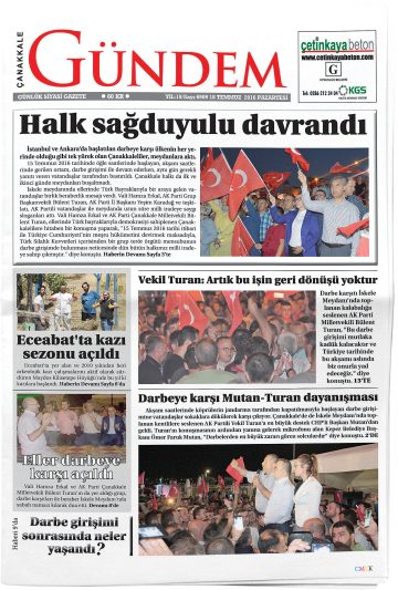 Manşet görseli: Çanakkale Gündem