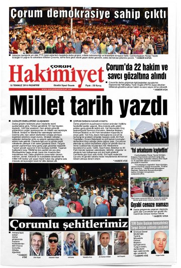 Manşet görseli: Çorum Hakimiyet