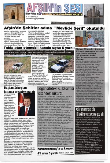 Manşet görseli: Afşinin Sesi