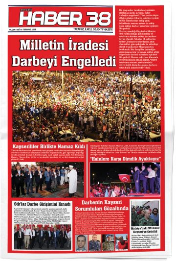 Manşet görseli: Kayseri Haber 38