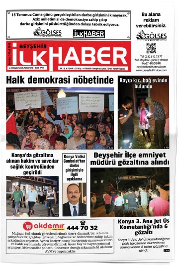 Manşet görseli: Beyşehir İlk Haber