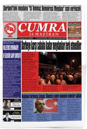 Manşet görseli: Çumra 26 Haziran