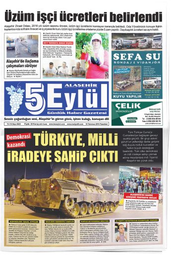 Manşet görseli: Alaşehir 5 Eylül