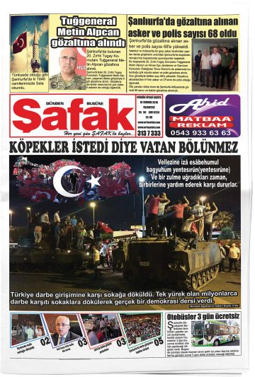 Manşet görseli: Dünden Bugüne Şafak