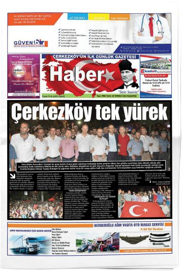 Manşet görseli: Çerkezköy Haber