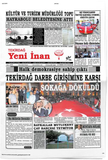 Manşet görseli: Tekirdağ Yeni İnan
